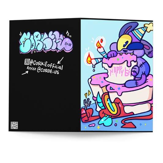 CORKiE Birthday card w/ DiABLO & HATCH