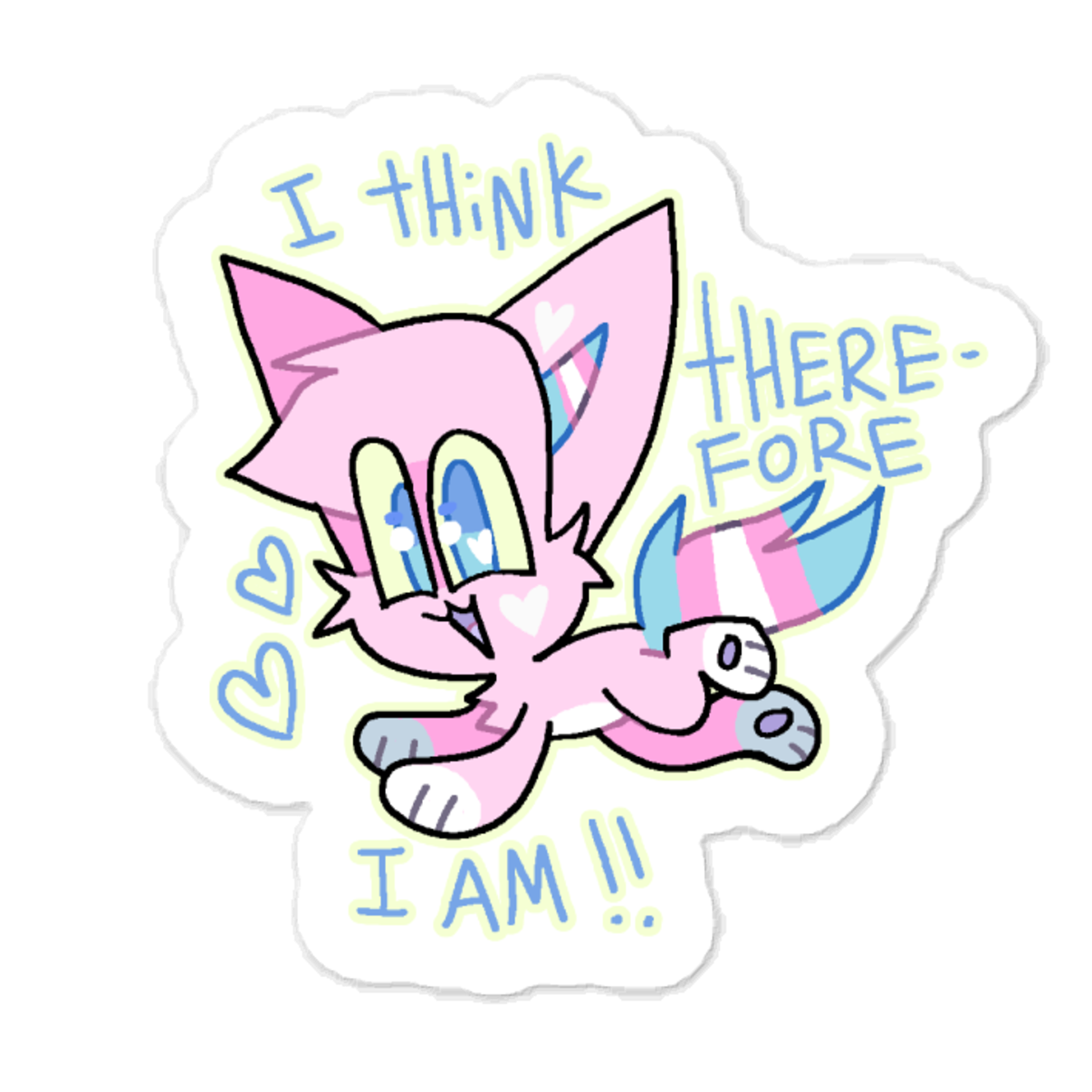 trans rights furry sticker