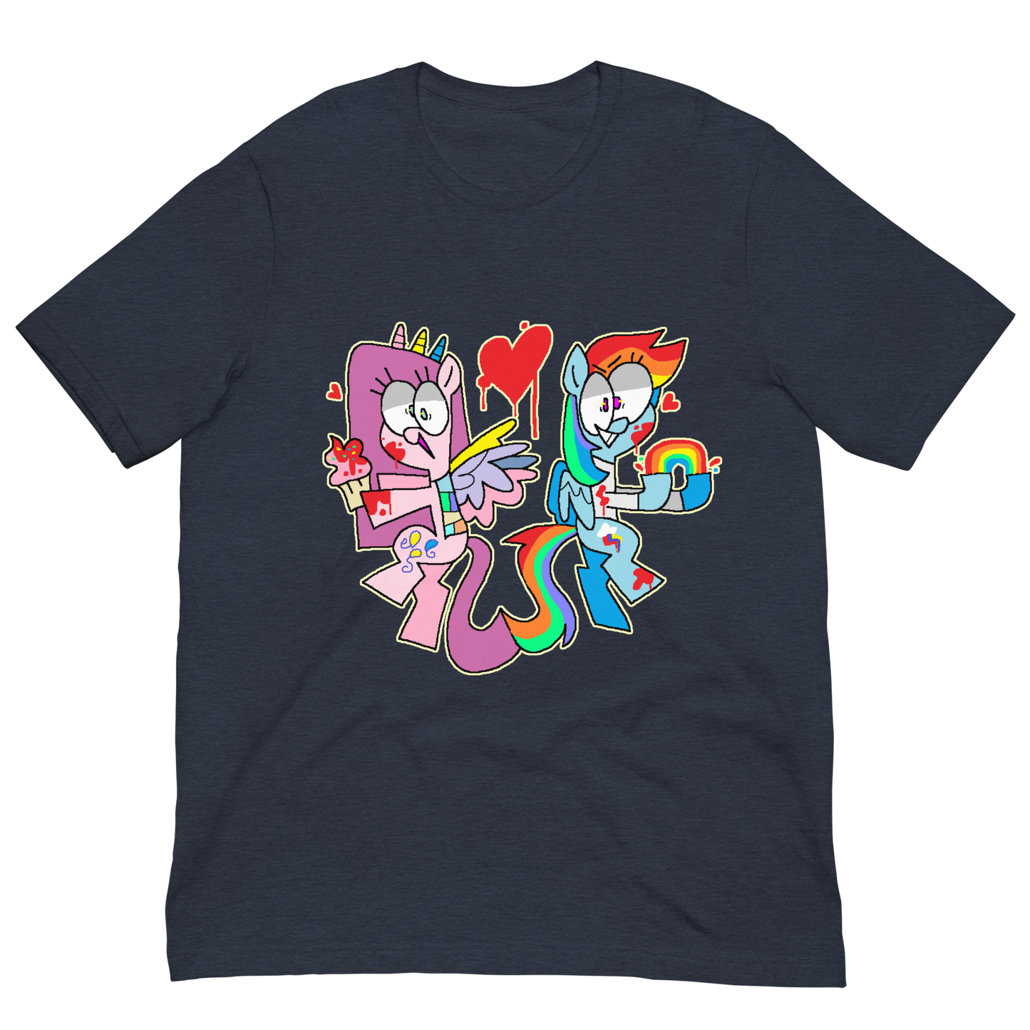 My little pony creepypasta t shirt, with cupcakes Pinkie Pie and rainbowfactory Rainbow Dash