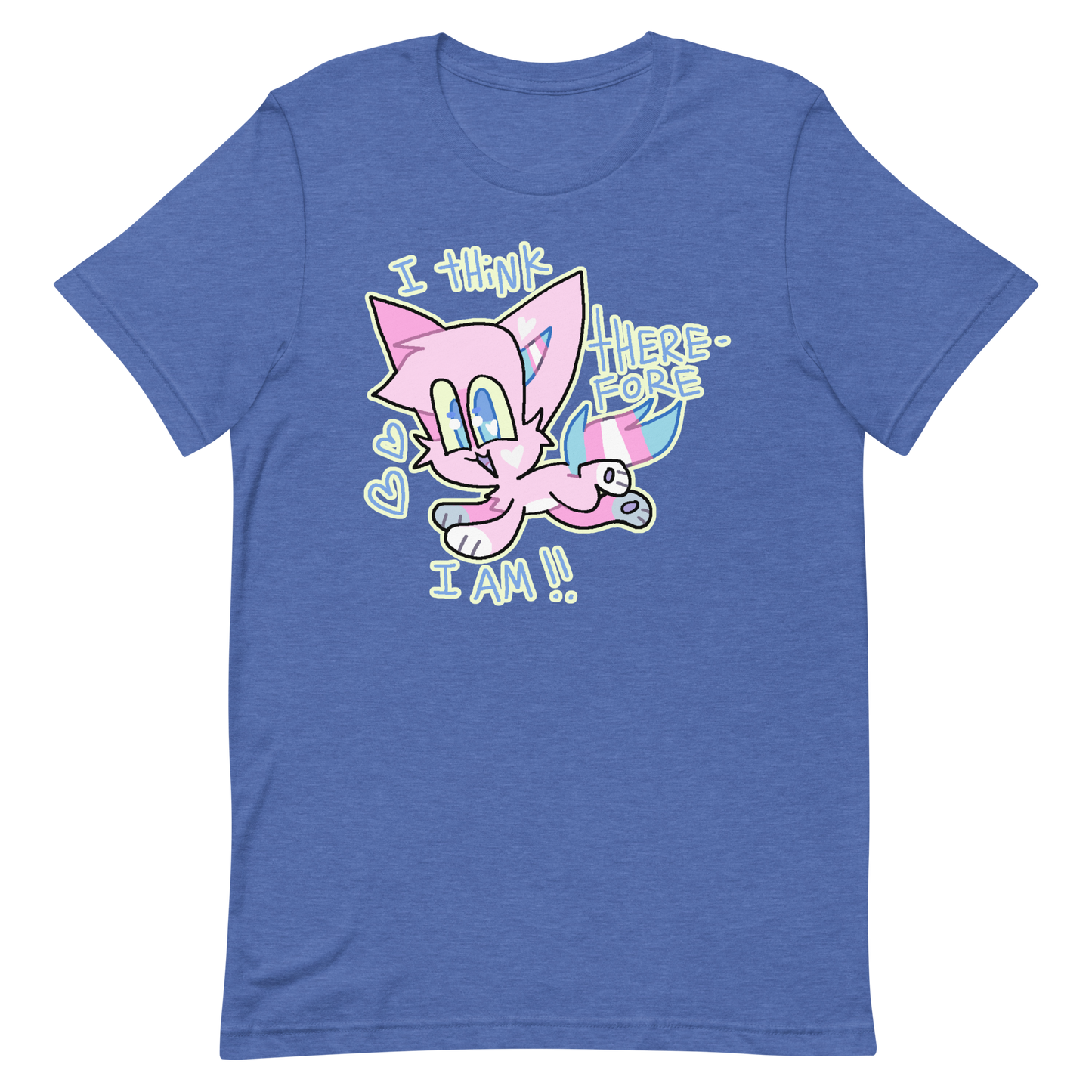 trans rights furry t-shirt in blue