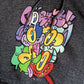 Grey indie street wear hoodie, featuring four graffiti style cartoon characters by artist Cordelius Kirkland