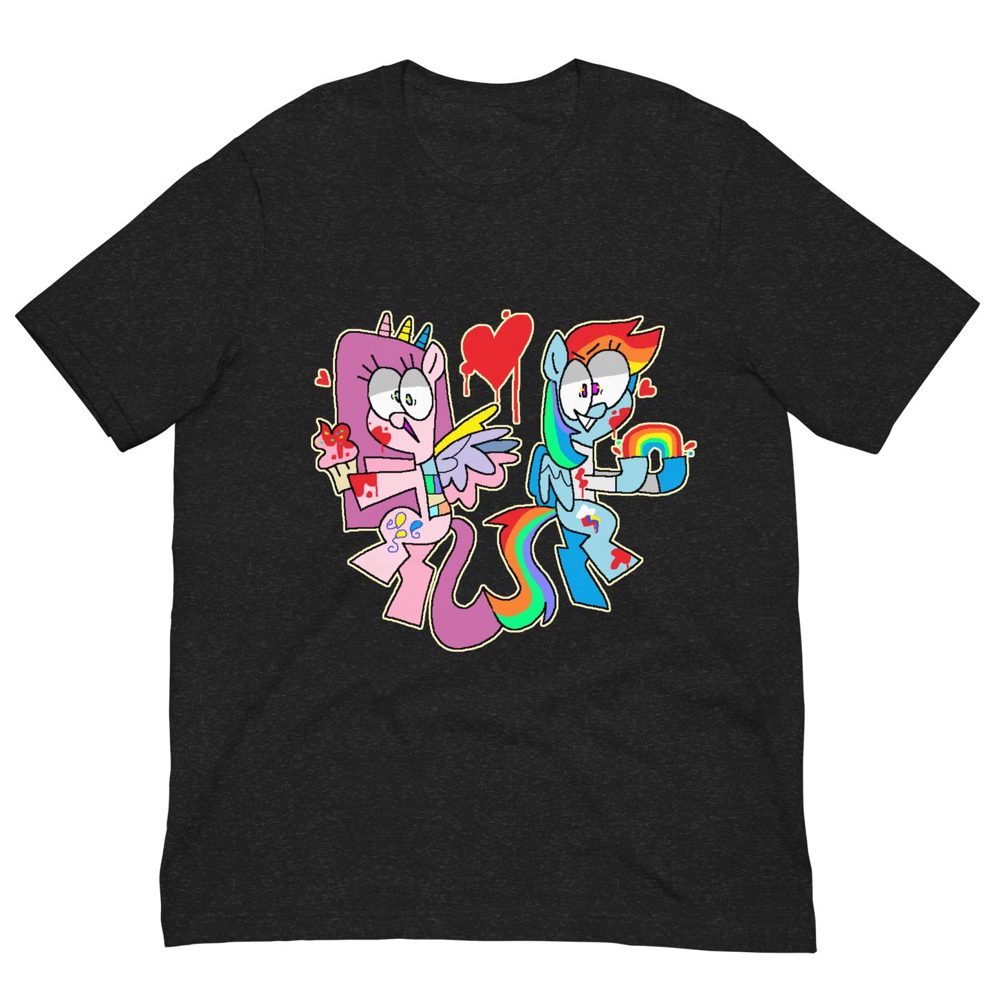 My little pony creepypasta t shirt, with cupcakes Pinkie Pie and rainbowfactory Rainbow Dash