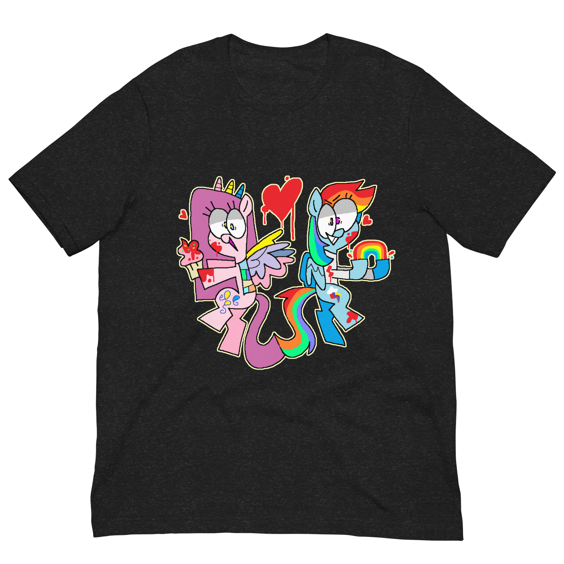 My little pony creepypasta t shirt, with cupcakes Pinkie Pie and rainbowfactory Rainbow Dash
