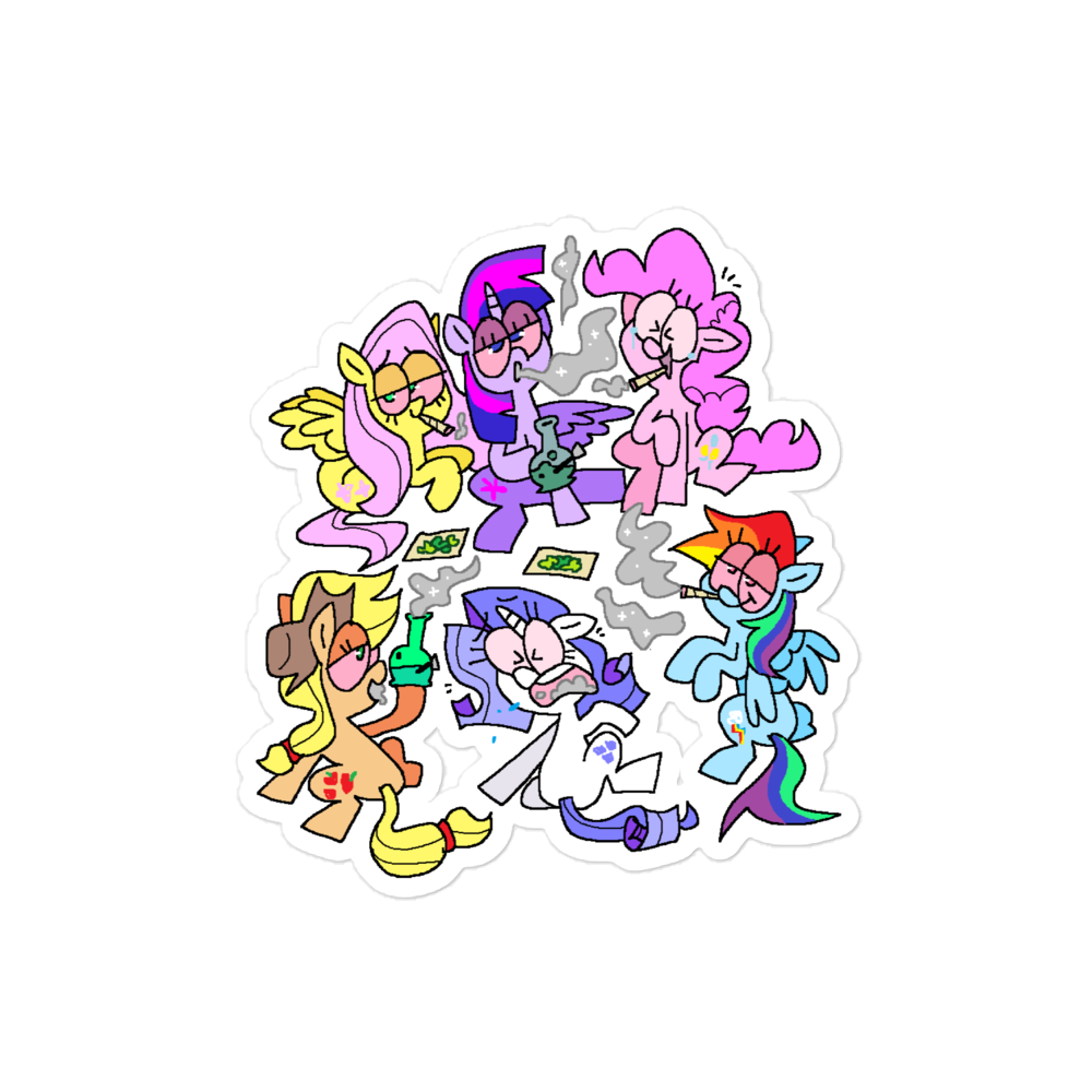 funny my little pony weed sticker