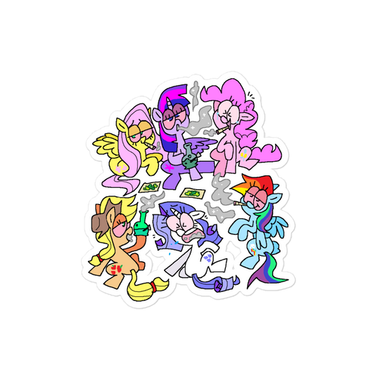 funny my little pony weed sticker