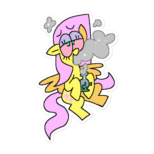 fluttershy my little pony weed sticker