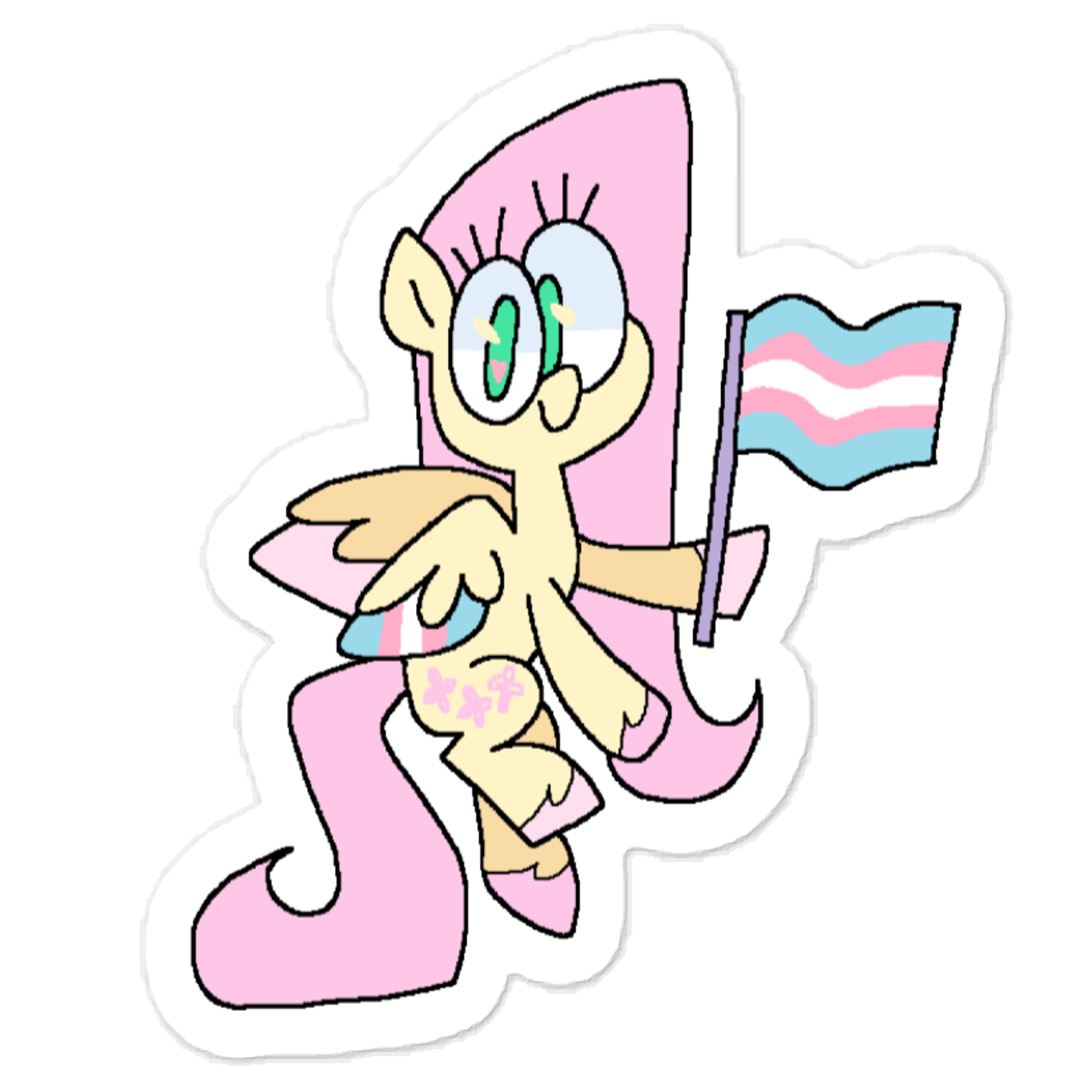 my little pony trans fluttershy sticker
