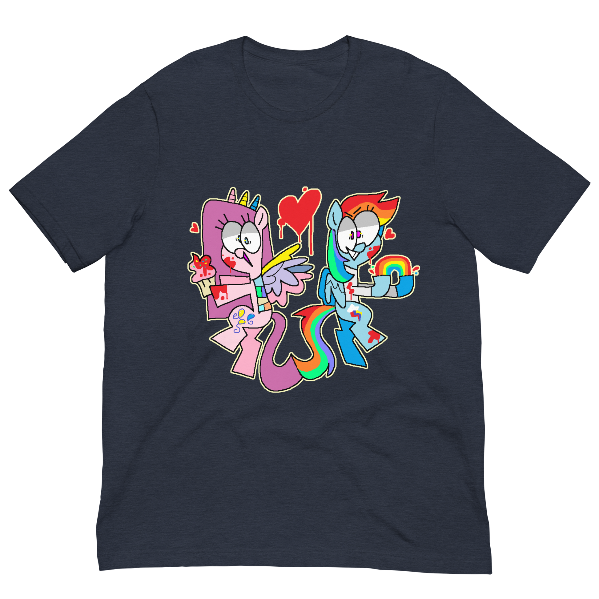 My little pony creepypasta t shirt, with cupcakes Pinkie Pie and rainbowfactory Rainbow Dash