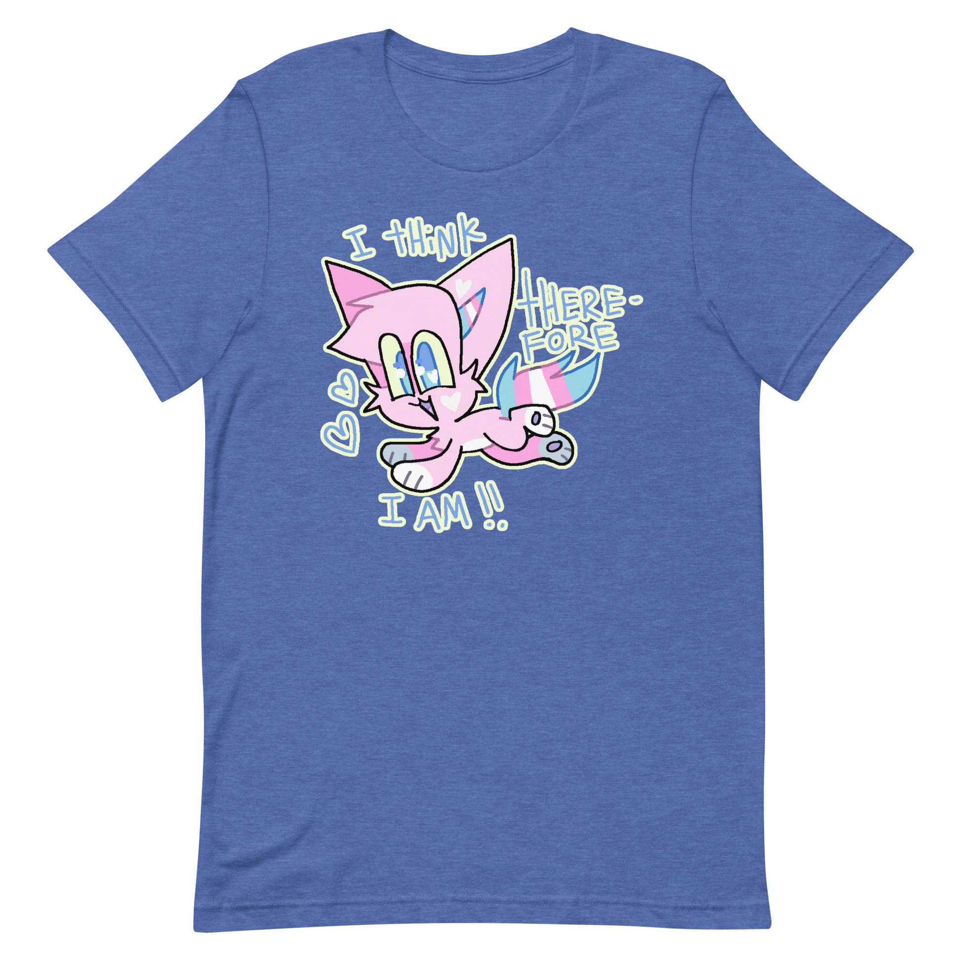 trans rights furry t-shirt in blue