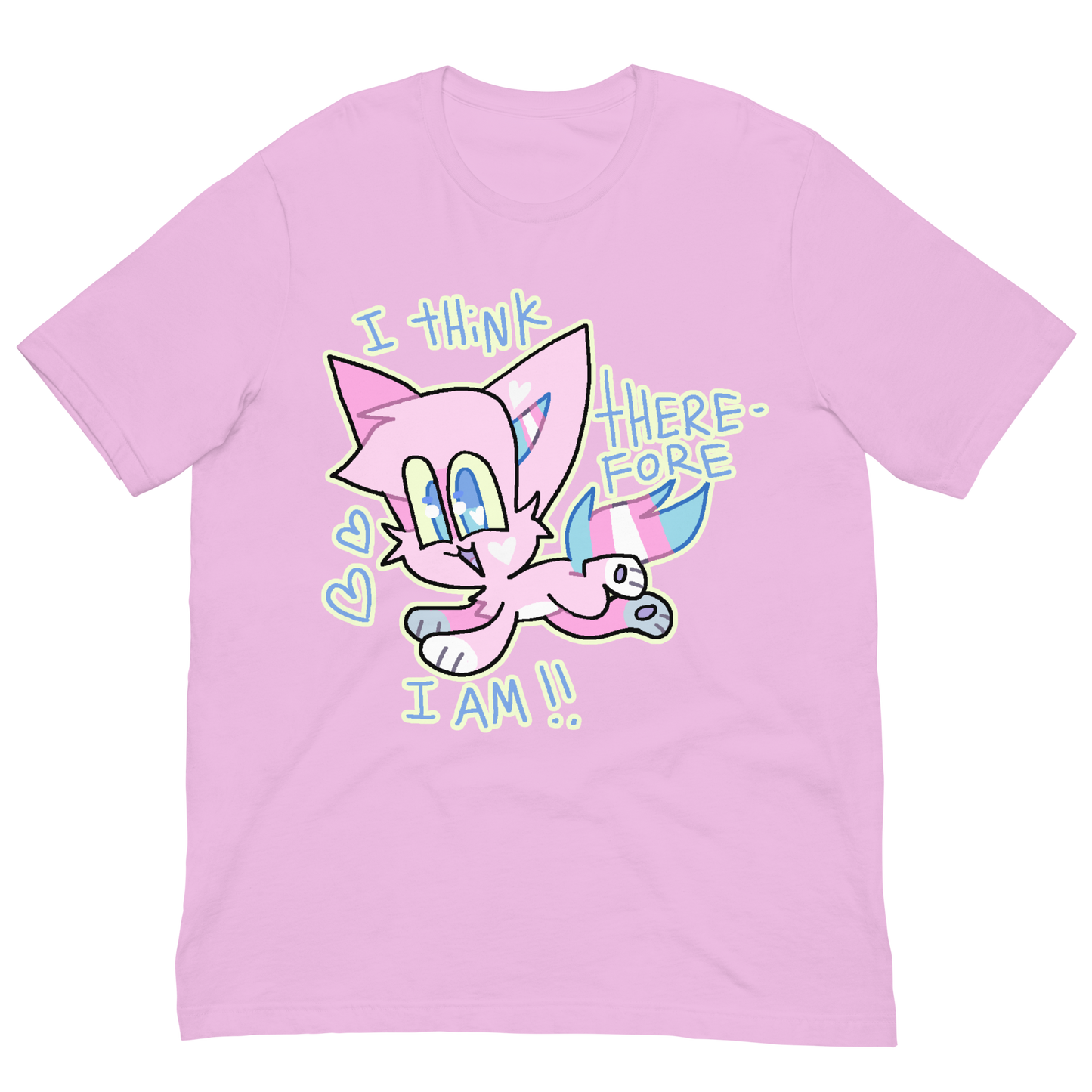 trans rights furry t-shirt in pink