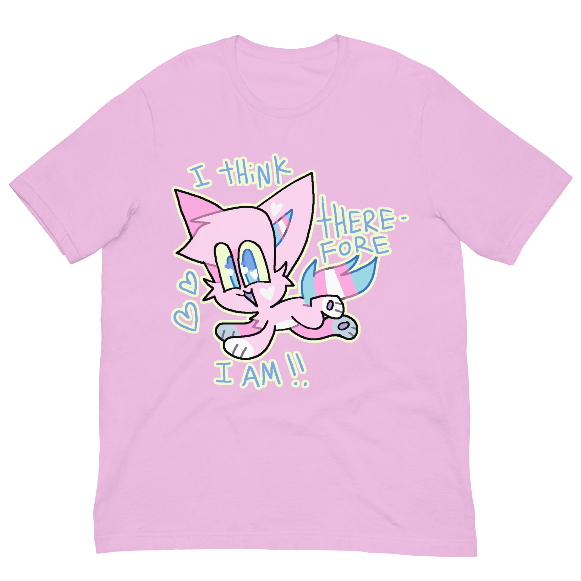 trans rights furry t-shirt in pink