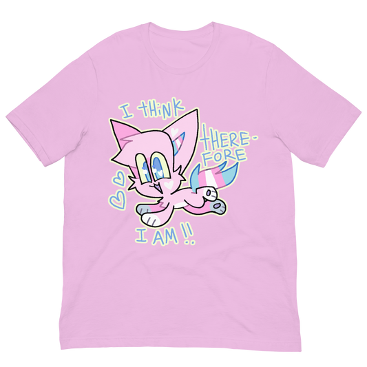 trans rights furry t-shirt in pink